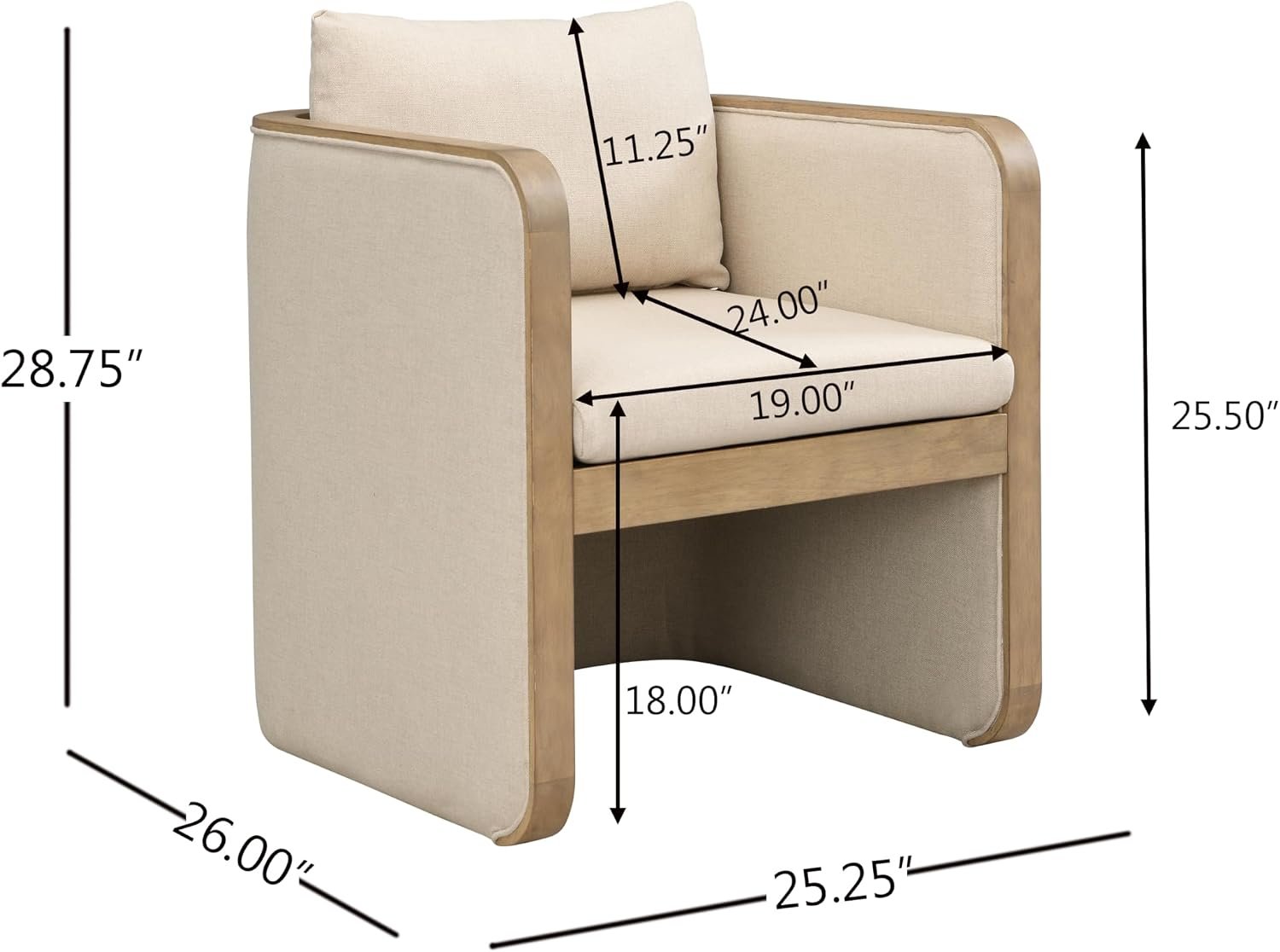 Upholstered Curved Armchairs (Set of 2) - Image 2