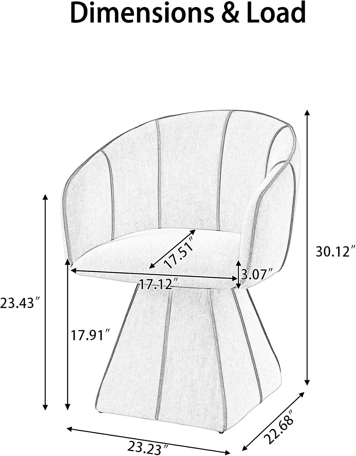 90-Degree Swivel Upholstered Bucket Dining Chairs (2-Pack) - Image 2