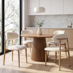 Modern Upholstered Dining Chairs with Metal Legs (Set of 4)
