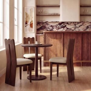 Bouquet Upholstered Dining Chair with Fan-Shaped Backrest
